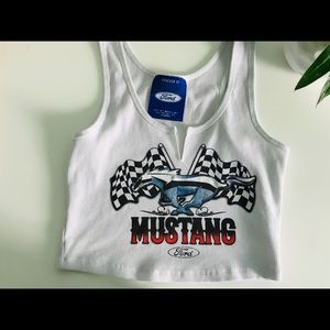 White cropped tank top